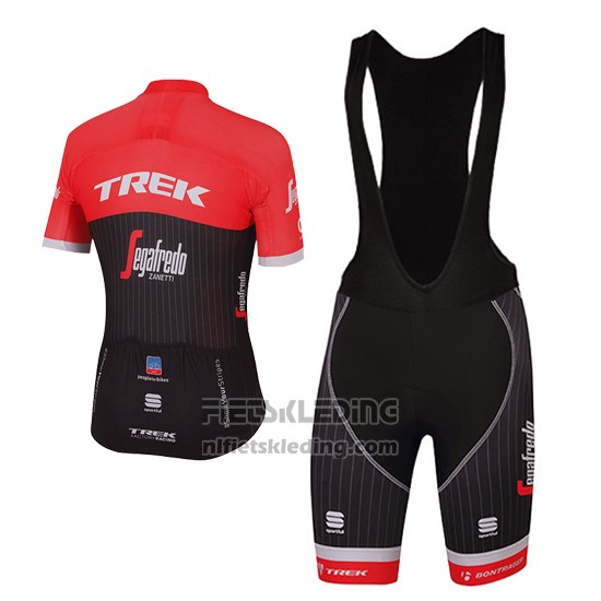 2017 Fietskleding Trek Segafredo Zwart en Rood Korte Mouwen en Koersbroek